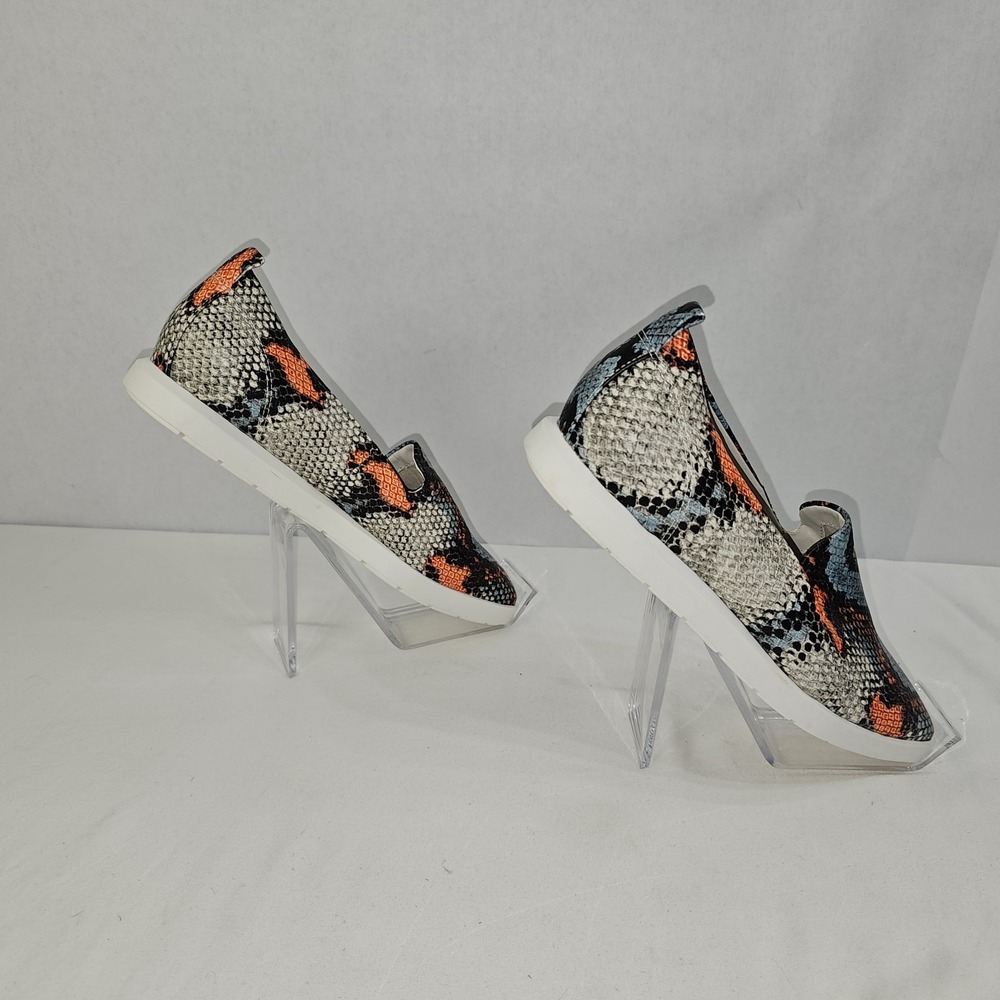 NEW FRANCO SARTO S-6.5 Boston Blue Orange Gray Blk Snake Sneaker Loafers NWOB - Picture 4 of 6